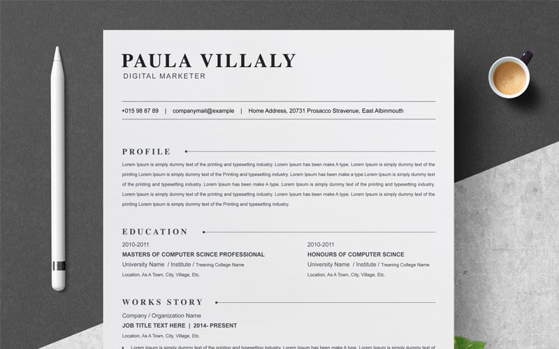 Plantilla de CV de Paula
