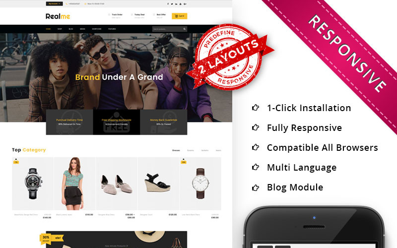 Realme Multipurpose - отзывчивая тема WooCommerce
