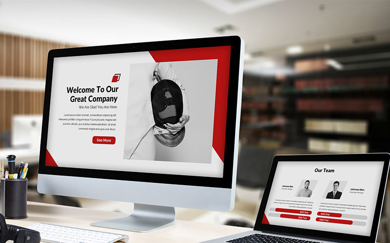 Redbiz - szablon Biz PowerPoint