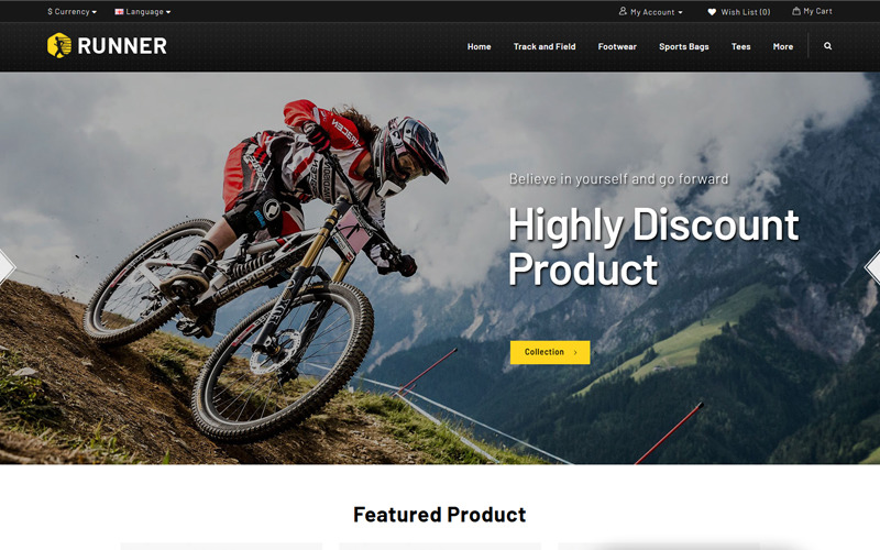 шаблон спортивного магазина opencart