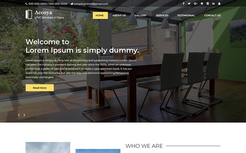 Download PSD шаблон "Accoya - Doors Company PSD Template" / Accoya - Doors Company PSD Template - PSD шаблон на тему графика door company theme template psd photoshop