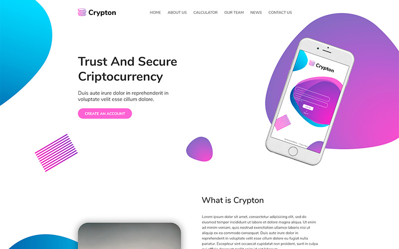 Download PSD шаблон "Crypton | Cryptocurrency PSD Template" / Crypton | Cryptocurrency PSD Template - PSD шаблон на тему программное обеспечение cryptocurrency bitcoin crypto currency ico mining online-wallet business marketing software technology one-page home-page multipurpose responsive trading investment