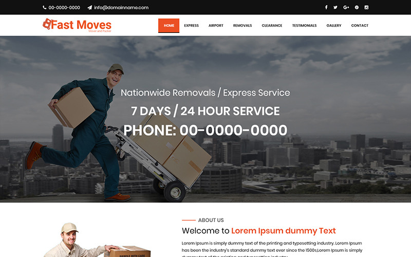 Download PSD шаблон "Fast Moves - Movers And Packers PSD Template" / Fast Moves - Movers And Packers PSD Template - PSD шаблон на тему грузоперевозка psd template theme photoshop