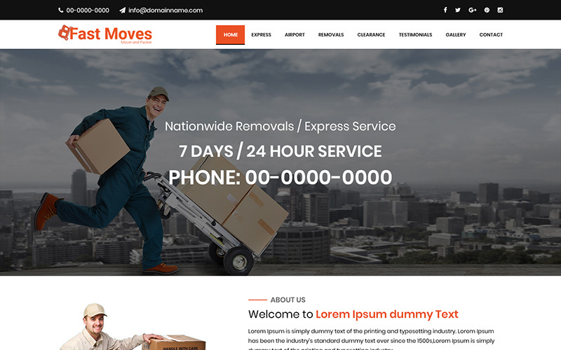 Fast Moves - Plantilla PSD de Movers and Packers