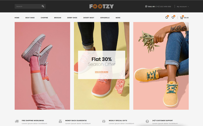 магазин обуви shopify тема