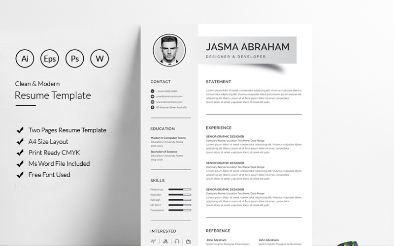 Jasma Modern Resume Template