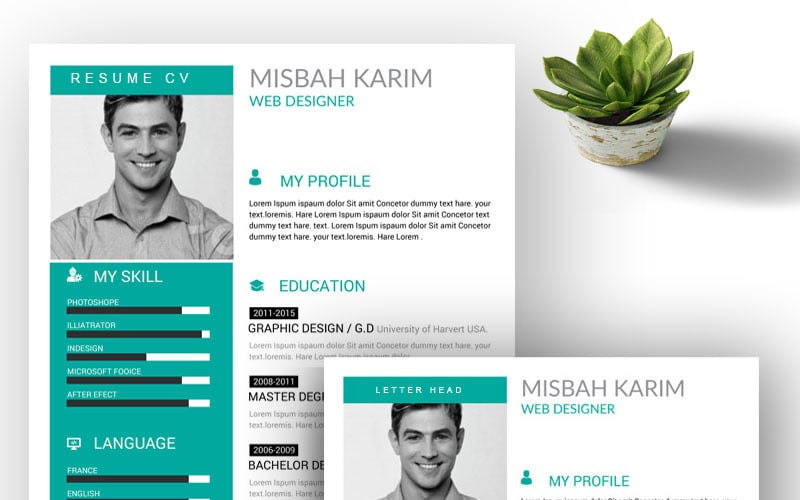 Download Резюме "Misbah Karim Resume Template" / Misbah Karim Resume Template - Резюме на тему графика job resume simple cv the experience free corporate design template wor professional indesign