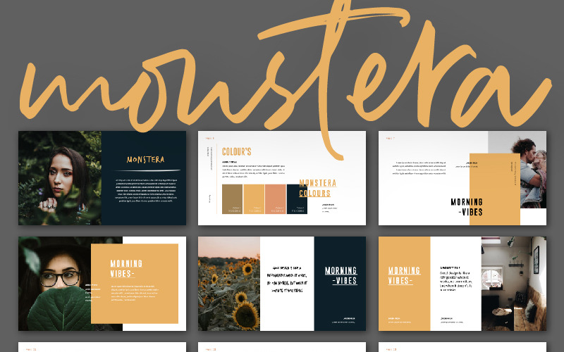 Modèle PowerPoint de Monstera