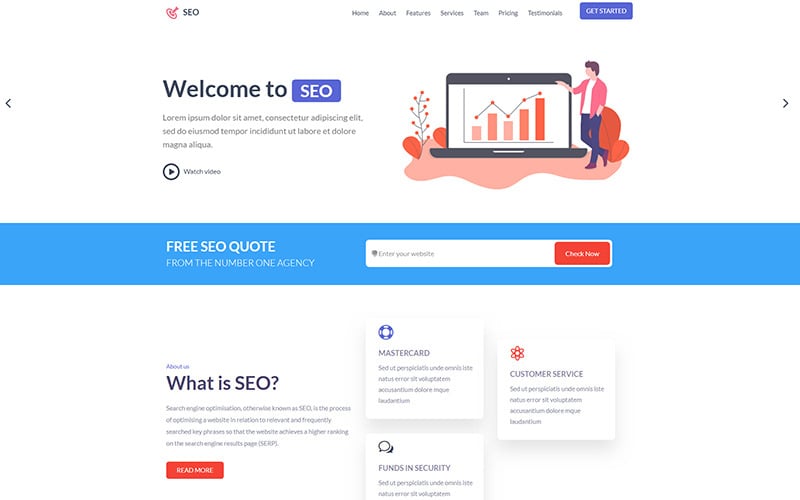 SEO -  Agency HTML Landing Page Template