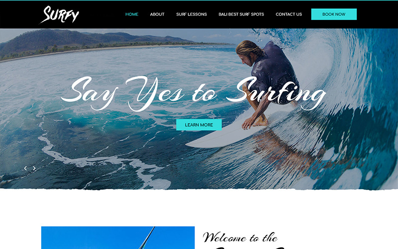 Download PSD шаблон "Surfy - Surfing PSD Template" / Surfy - Surfing PSD Template - PSD шаблон на тему серфинг surfing sports theme template psd photoshop