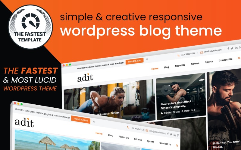 Adit - Bloggen gemakkelijk gemaakt WordPress-thema