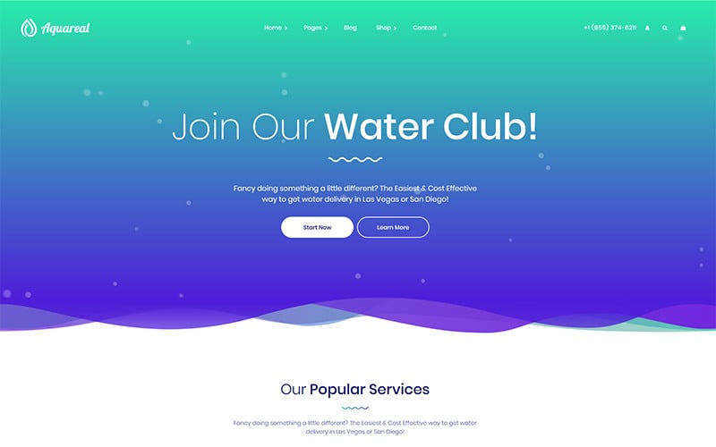 Aquareal - Bottled Water Delivery WordPress Theme