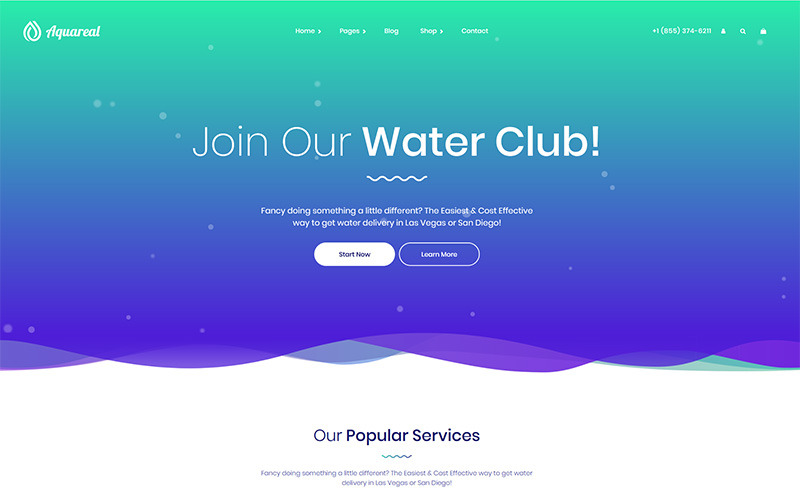 Aquareal - Tema WordPress de entrega de água engarrafada