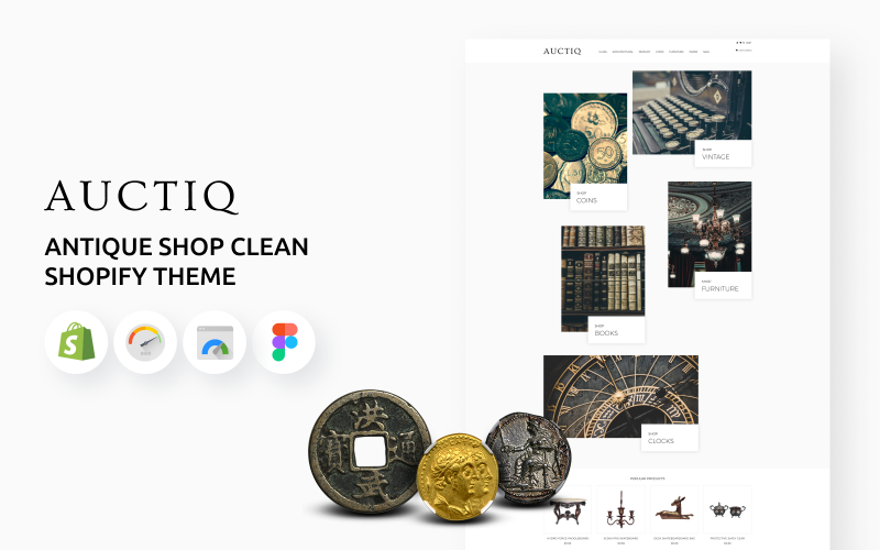 Auctiq-古董店清洁Shopify主题