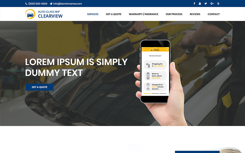 Download PSD шаблон "Auto Glass - Car Glass Service PSD Template" / Auto Glass - Car Glass Service PSD Template - PSD шаблон на тему автозапчасти car glass service theme template psd photoshop