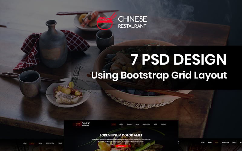 Download PSD шаблон "Chinese Restaurant - Chinese Restaurant PSD Template" / Chinese Restaurant - Chinese Restaurant PSD Template - PSD шаблон на тему китайский ресторан chinese restaurant theme template psd photoshop