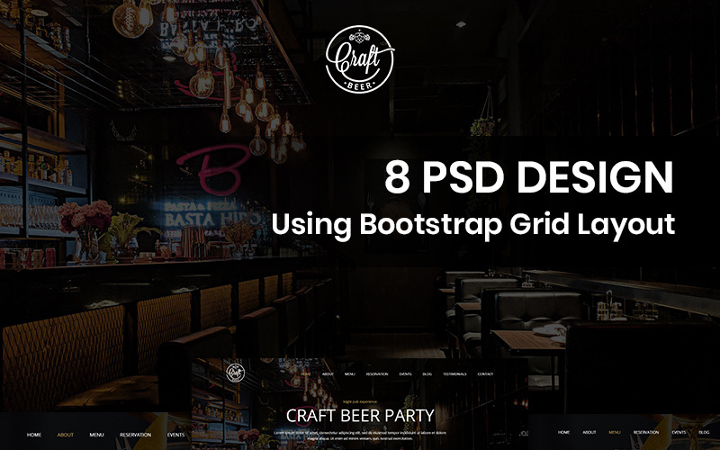 Craft Beer - Beer Pub PSD Template