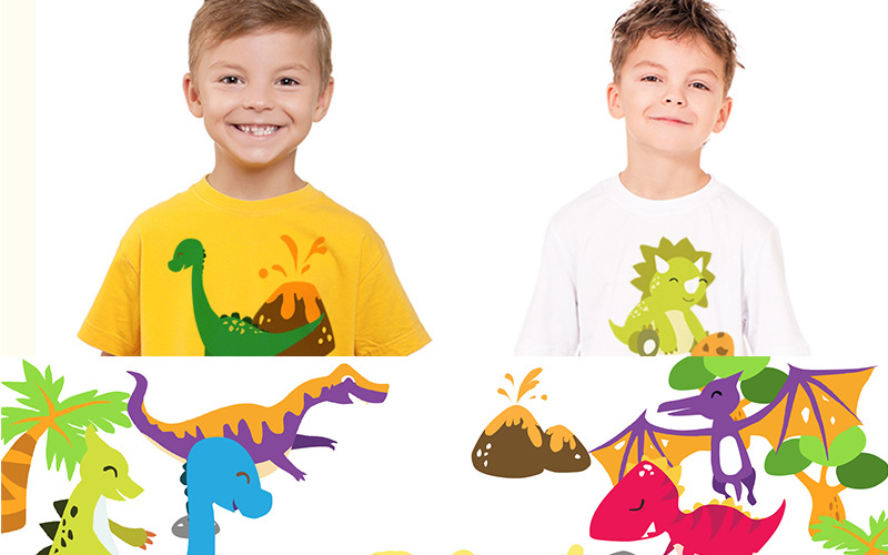 Дитячий динозавр | 40 елементів векторного - ілюстрація