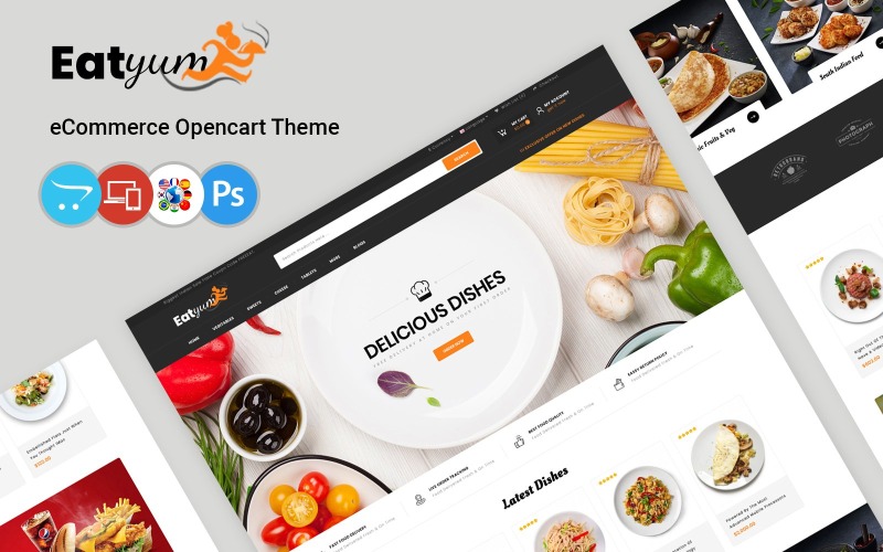 Eatyum - 餐厅和食品店 OpenCart 模板