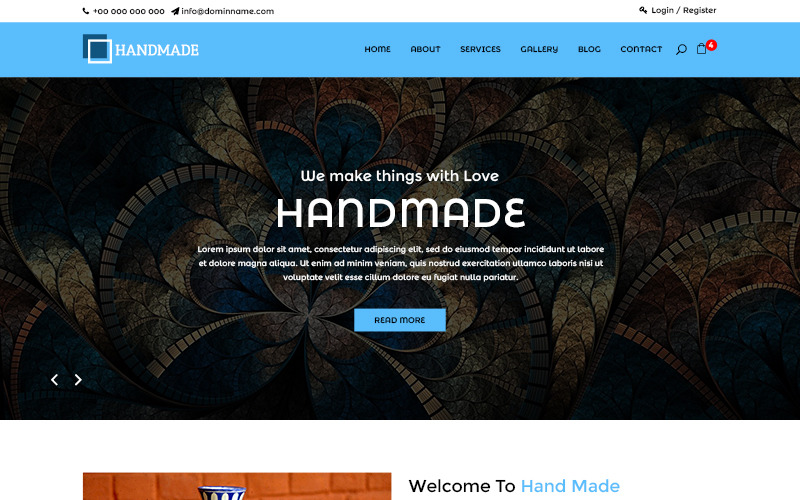 Download PSD шаблон "Handmade - Handicraft PSD Template" / Handmade - Handicraft PSD Template - PSD шаблон на тему графика handicraft handmade craft theme template psd photoshop gifts