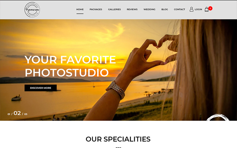 Download PSD шаблон "Kameron - Photography Studio PSD Template" / Kameron - Photography Studio PSD Template - PSD шаблон на тему фотограф photography images psd theme template