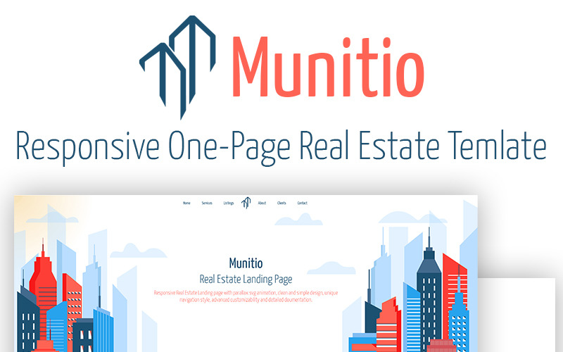 Munitio-响应式房地产着陆页模板