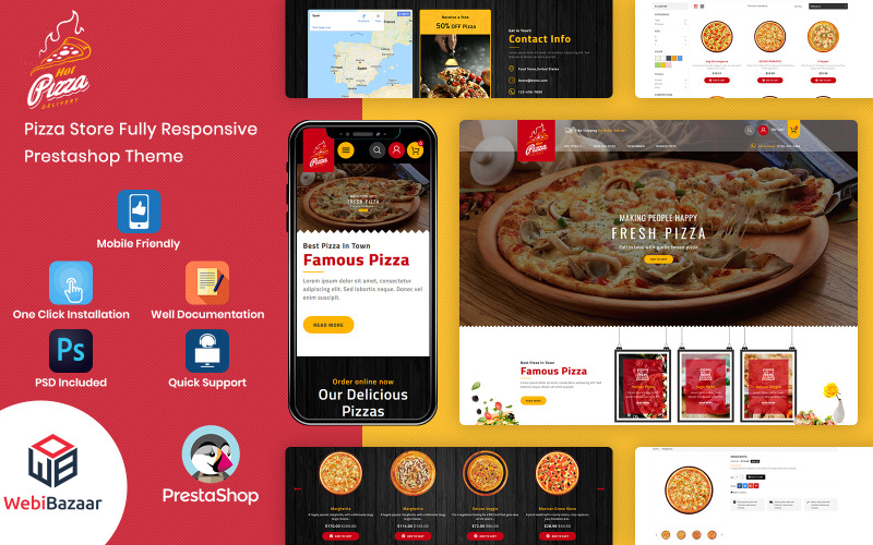 Pizza - Modèle PrestaShop de Fast Food & Pizza