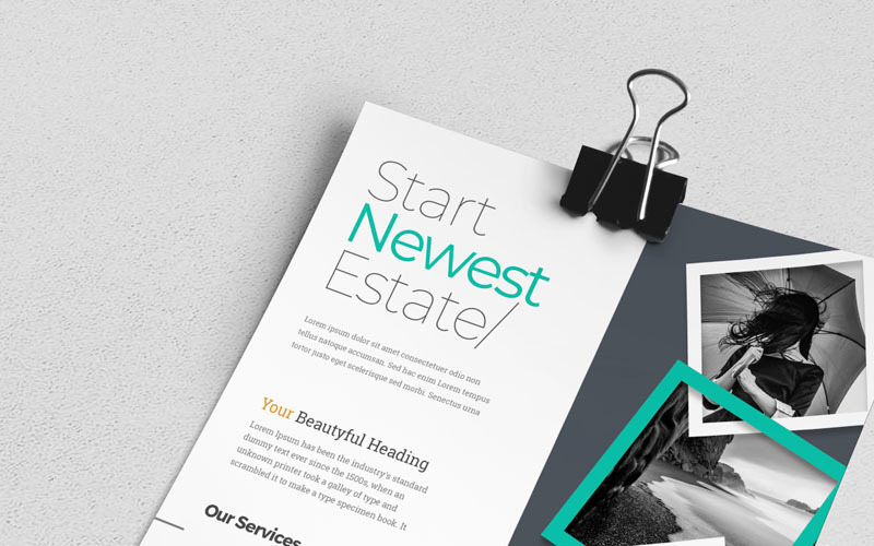 Starten Sie den neuesten Estate Flyer - Corporate Identity Template