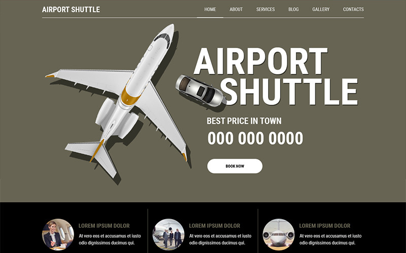 Download PSD шаблон "Airport Shuttle - Shuttle Services PSD Template" / Airport Shuttle - Shuttle Services PSD Template - PSD шаблон на тему графика shuttle services theme template psd photoshop