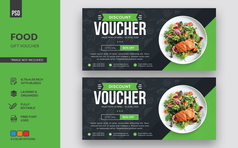 Download Фирменный стиль "Food Gift Voucher - Corporate Identity Template" / Food Gift Voucher - Corporate Identity Template - Фирменный стиль на тему графика gift,food,voucher,restaurant,banner,discount,template,coupon,card,business,design,menu,invitation,promotion,cafe,breakfast,cooking,pizza,eat,ticket