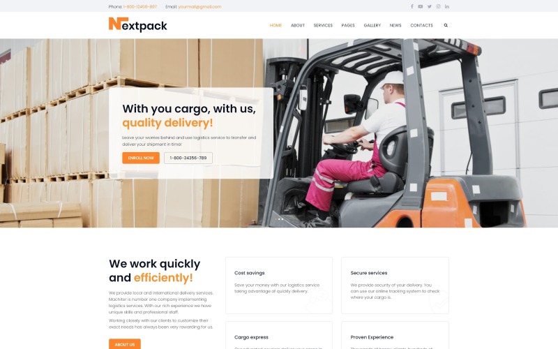 NextPack - Delivery Services Clean Joomla Template