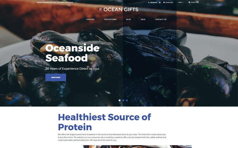 Sea Food Shop Shopify Theme