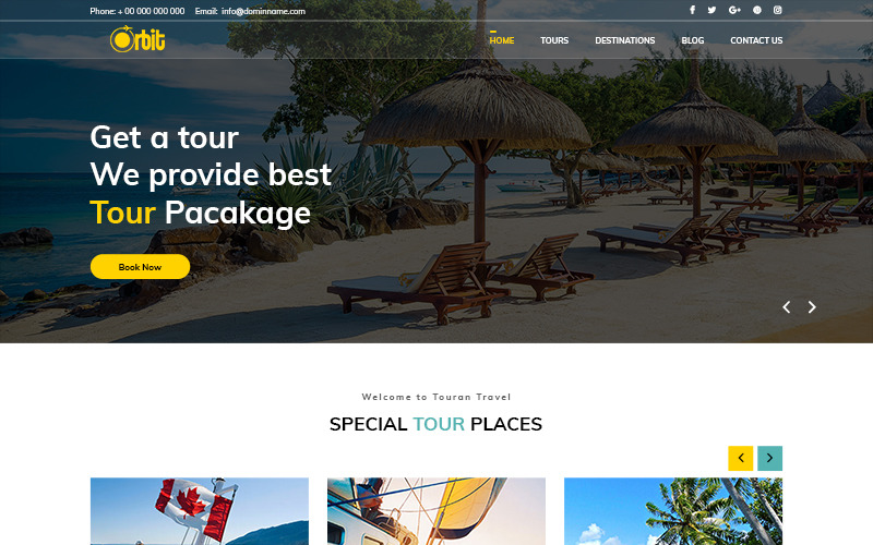 Download PSD шаблон "Orbit - Travel PSD Template" / Orbit - Travel PSD Template - PSD шаблон на тему путешествия travel theme tourism template psd photoshop