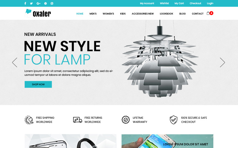 Oxaler - modelo multiuso PSD de comércio eletrônico