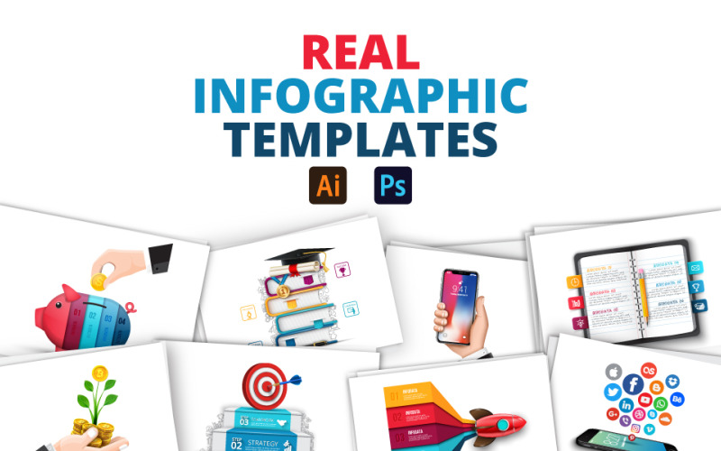 Realistische geanimeerde presentaties Infographic-elementen