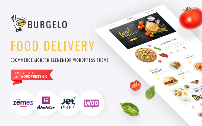 Burgelo-送餐电子商务现代元素或WooCommerce主题