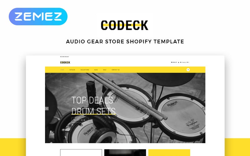 аудио магазин электронная коммерция современная тема shopify