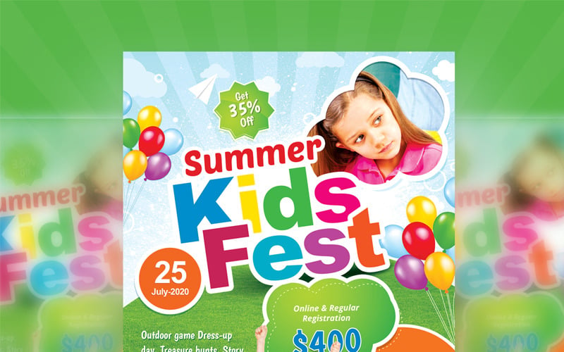 Kreatív - Summer Kids Fest Flyer - Vállalati-azonosság sablon