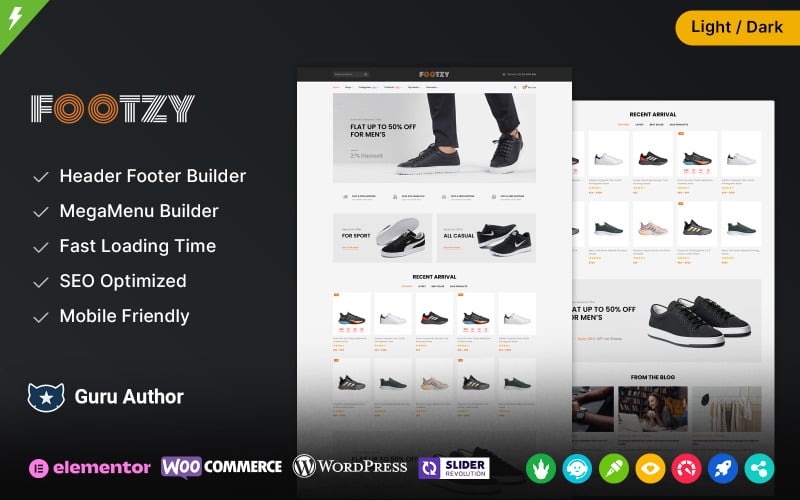 Footzy - sklep obuwniczy i modowy Motyw WooCommerce