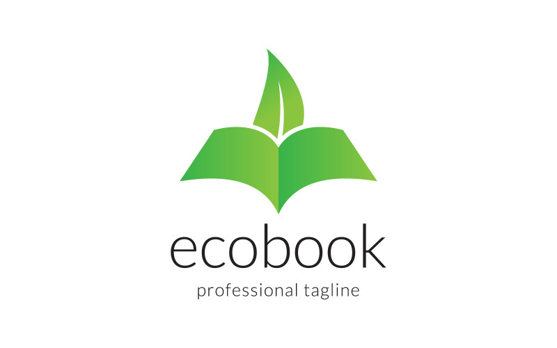 Progettazione creativa del logo educativo del libro ecologico