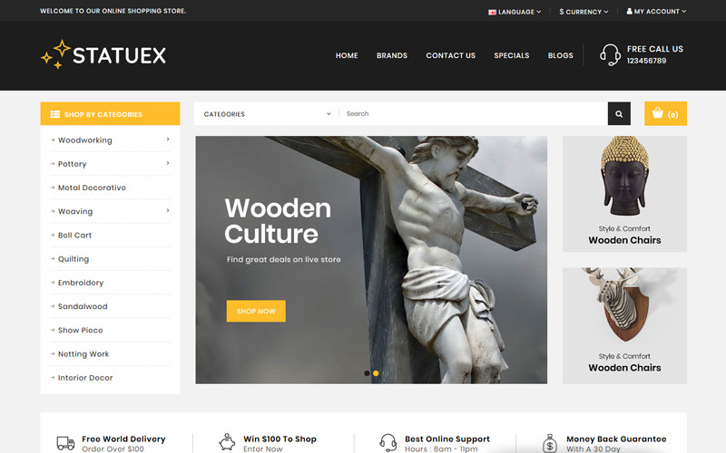 художественная галерея магазин шаблон opencart