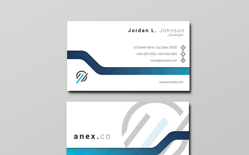 Download Фирменный стиль "Anex Business Card - Corporate Identity Template" / Anex Business Card - Corporate Identity Template - Фирменный стиль на тему графика business card template design visiting photoshop white creative clean minimal psd official personal print professional
