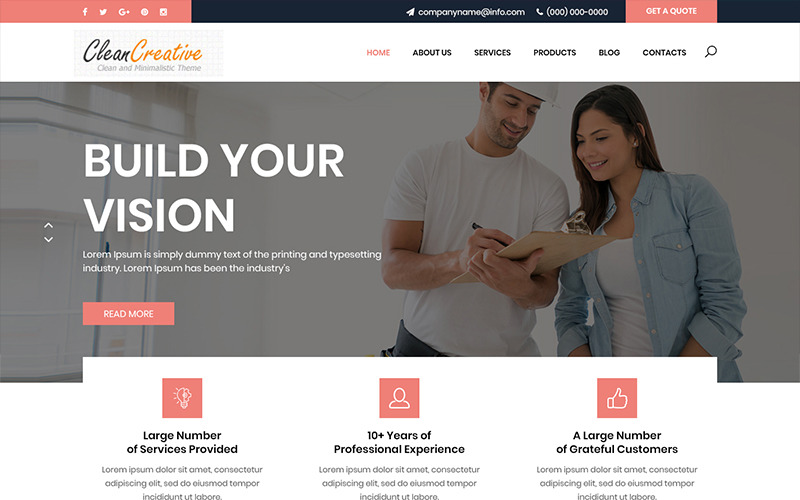 Download PSD шаблон "Clean Creative - Multipurpose Cleaning PSD Template" / Clean Creative - Multipurpose Cleaning PSD Template - PSD шаблон на тему клининговая компания cleaning company psd photoshop theme template