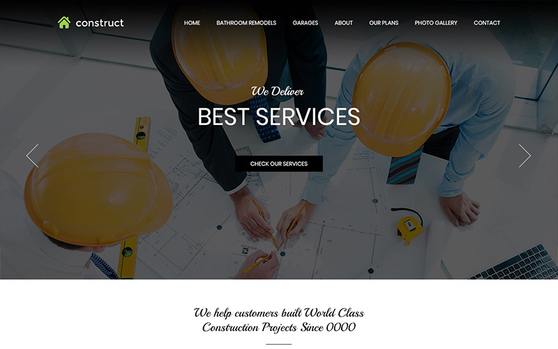 Download PSD шаблон "Construct - Construction Company PSD Template" / Construct - Construction Company PSD Template - PSD шаблон на тему графика construction company theme template psd photoshop