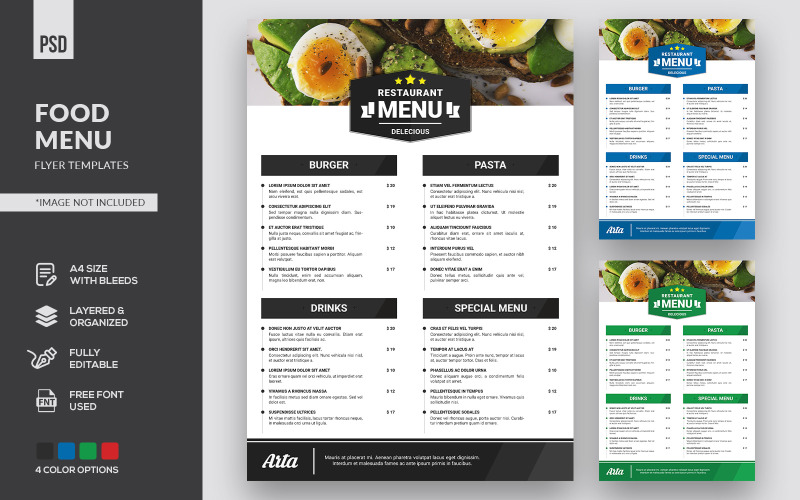Download Фирменный стиль "Food Menu Flyer - Corporate Identity Template" / Food Menu Flyer - Corporate Identity Template - Фирменный стиль на тему графика food,food menu,food flyer,flyer,template,design,restaurant,breakfast,drink,delivery,fastfood,eat,special menu,burger,business,tasty,vegetable