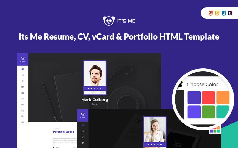 Its Me CV, CV, vCard & Portfolio Landing Page Template