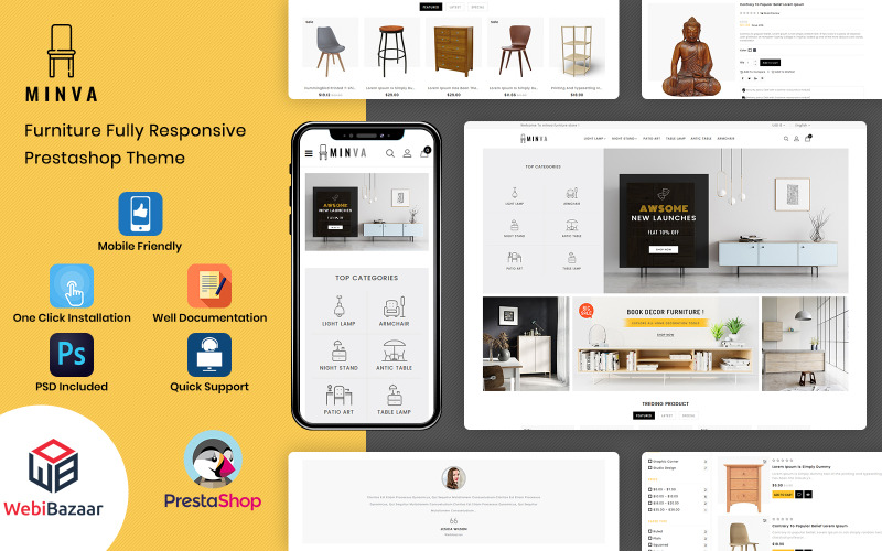 Minva - Modelo PrestaShop de Móveis