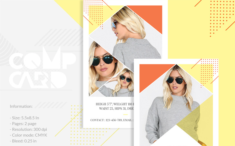 Download Фирменный стиль "Modeling Comp Card - Corporate Identity Template" / Modeling Comp Card - Corporate Identity Template - Фирменный стиль на тему графика modeling comp card zed fashion model template compcard