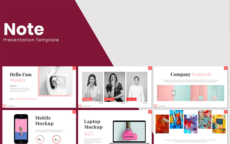 Nota - Modello PowerPoint #82896 - TemplateMonster