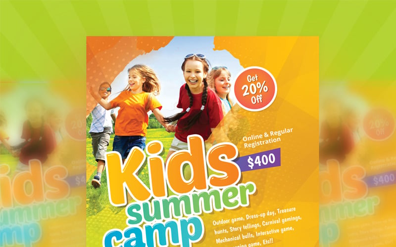 Modern Kids Summer Camp Flyer - Corporate Identity Template